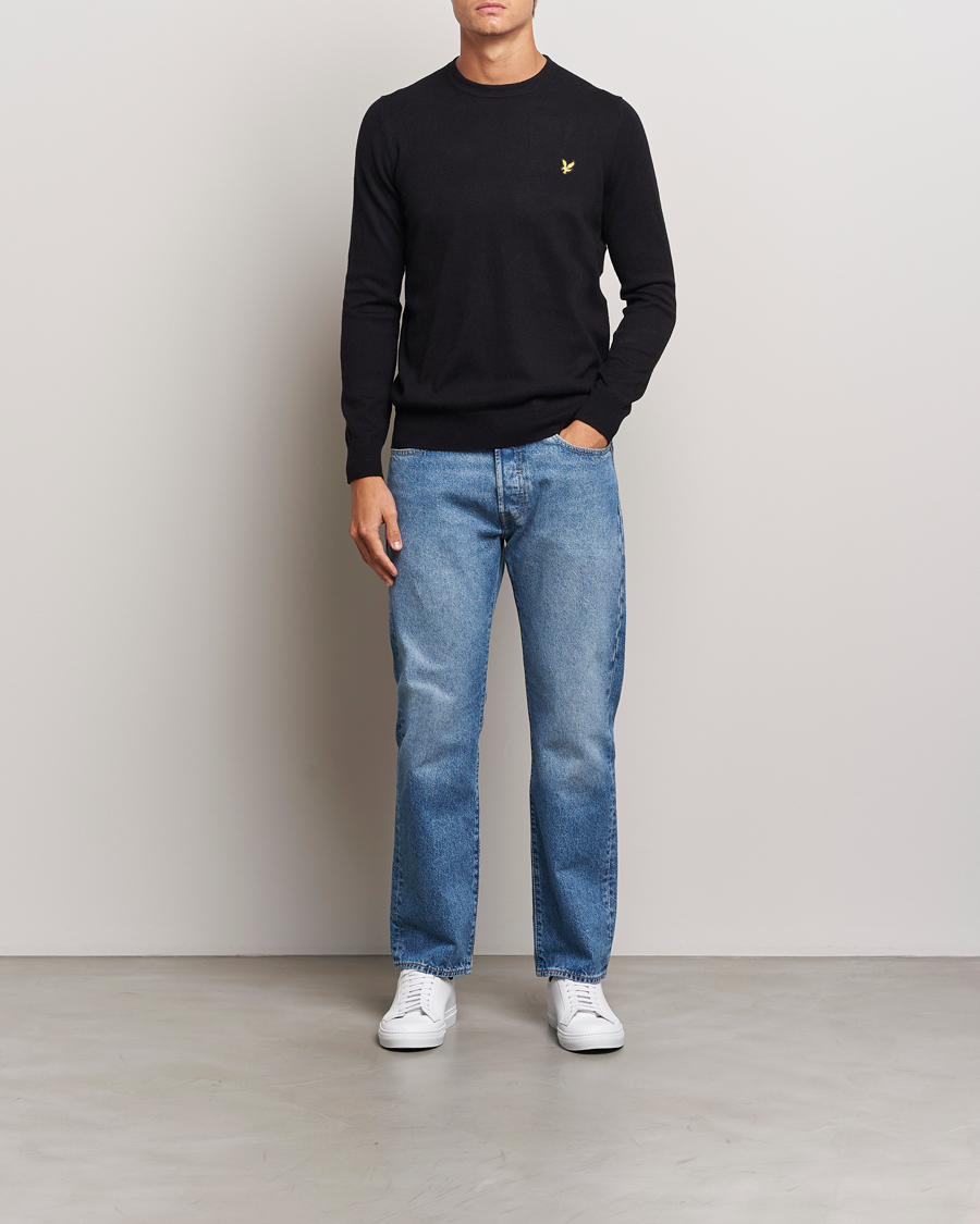 Homme | Pulls Et Tricots | Lyle & Scott | Cotton/Merino Crew Neck Jumper Jet Black
