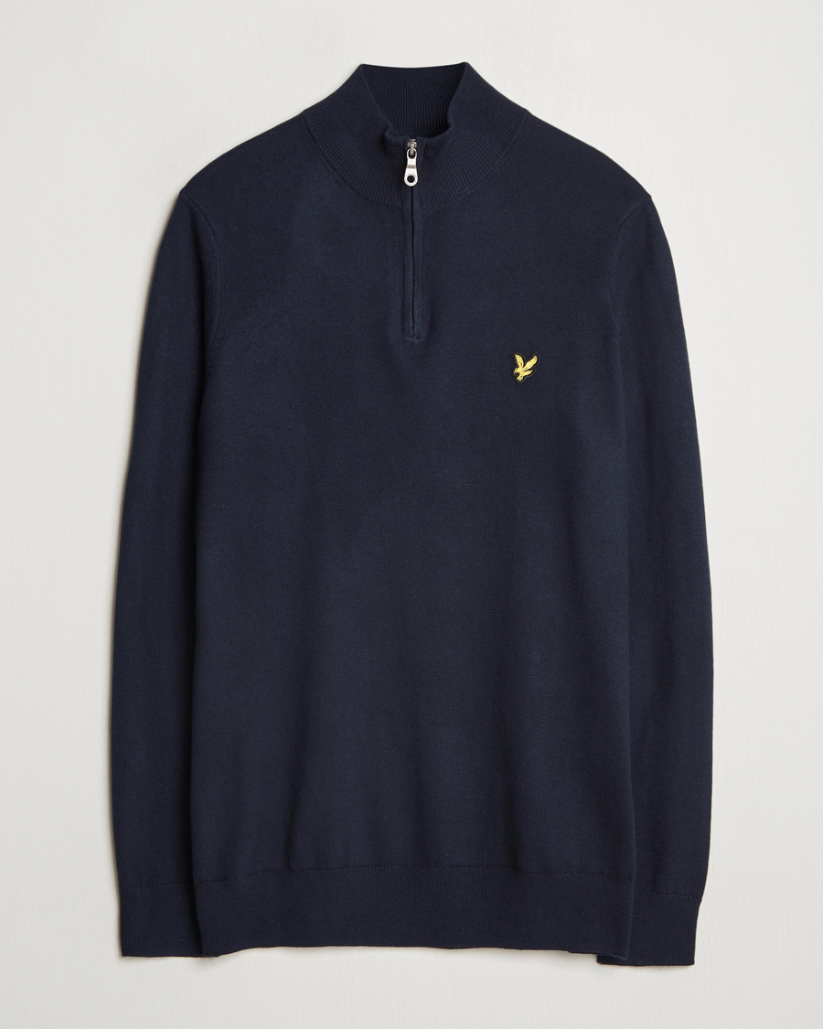 Homme | Pulls Et Tricots | Lyle & Scott | Cotton/Merino Half Zip Dark Navy