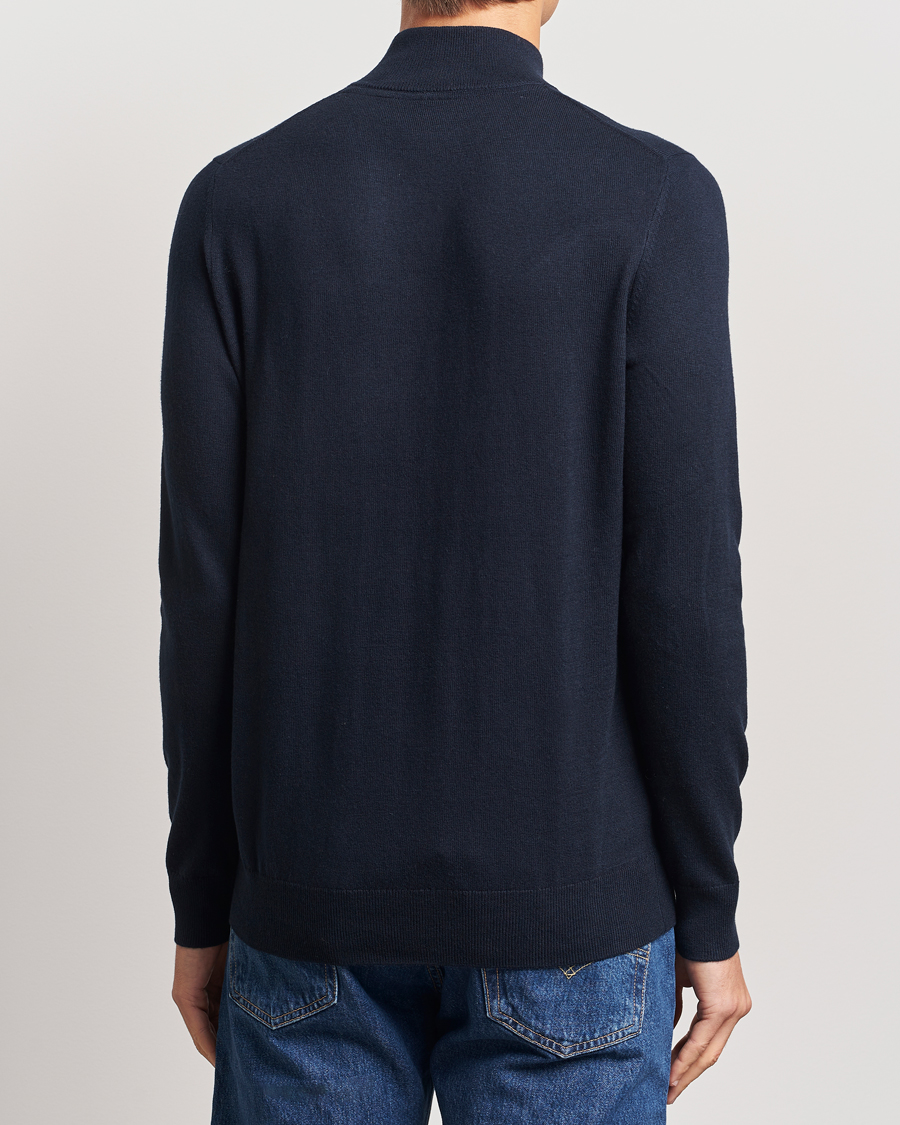 Homme | Pulls Et Tricots | Lyle & Scott | Cotton/Merino Half Zip Dark Navy