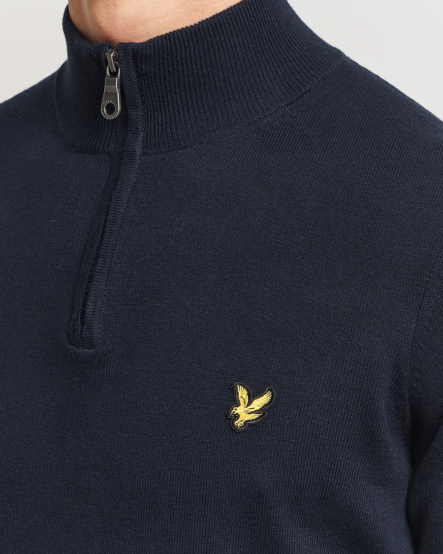 Homme | Pulls Et Tricots | Lyle & Scott | Cotton/Merino Half Zip Dark Navy