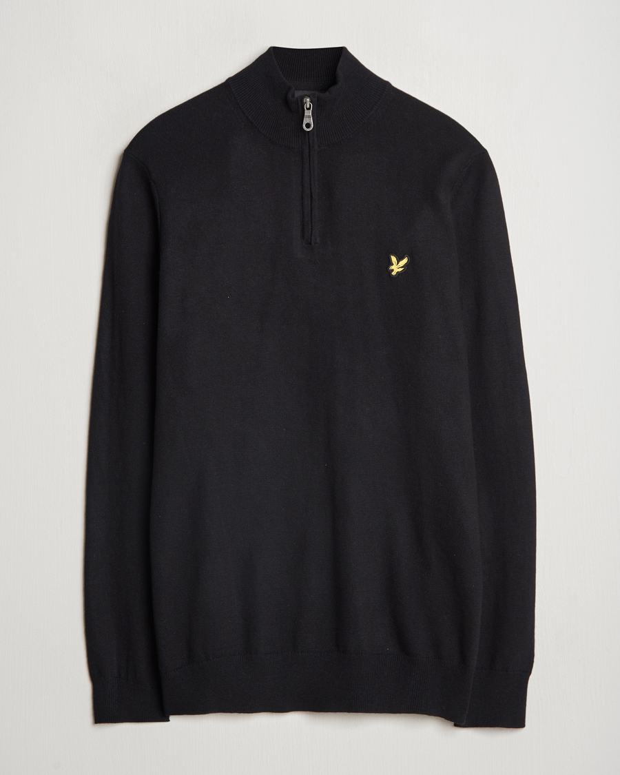 Homme | Pulls Et Tricots | Lyle & Scott | Cotton/Merino Half Zip Jet Black