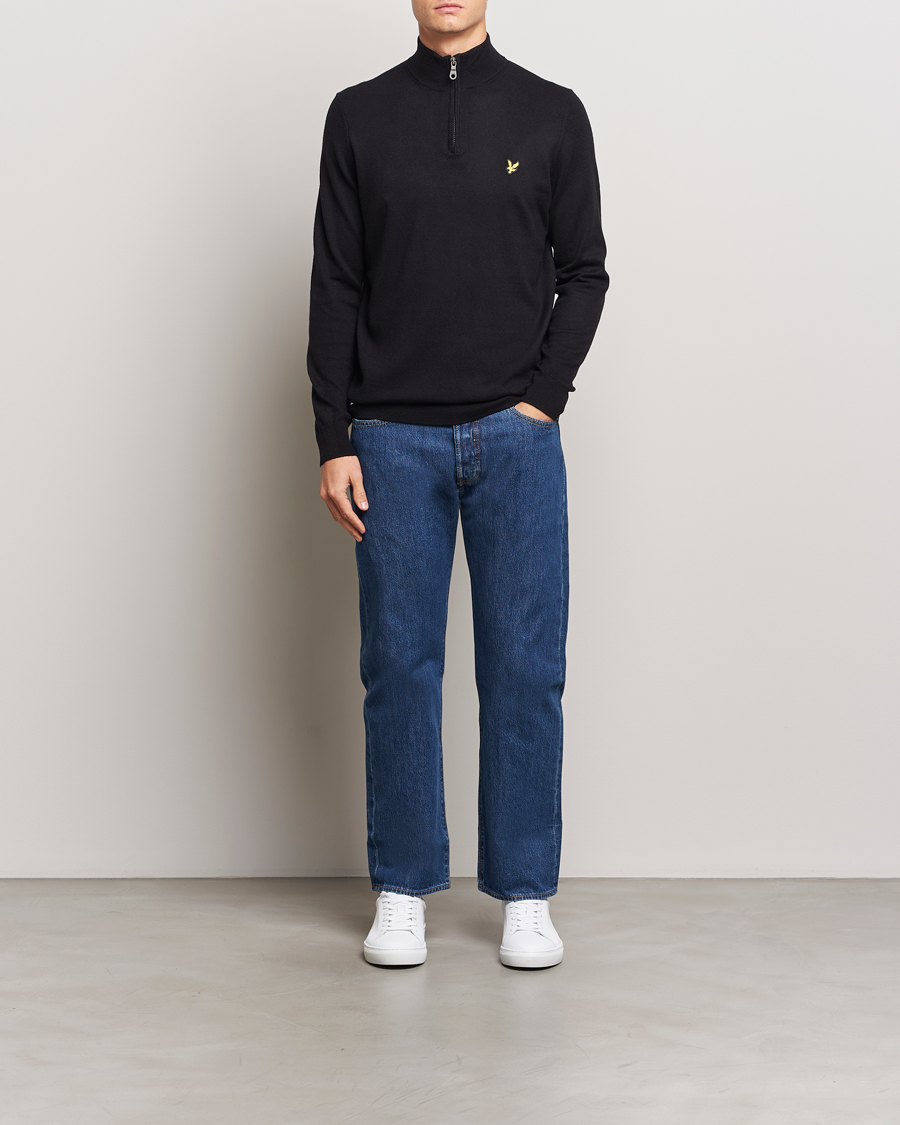 Homme | Pulls Et Tricots | Lyle & Scott | Cotton/Merino Half Zip Jet Black