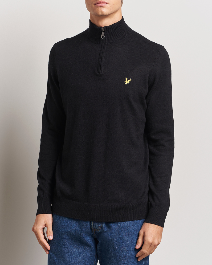 Homme | Pulls Et Tricots | Lyle & Scott | Cotton/Merino Half Zip Jet Black