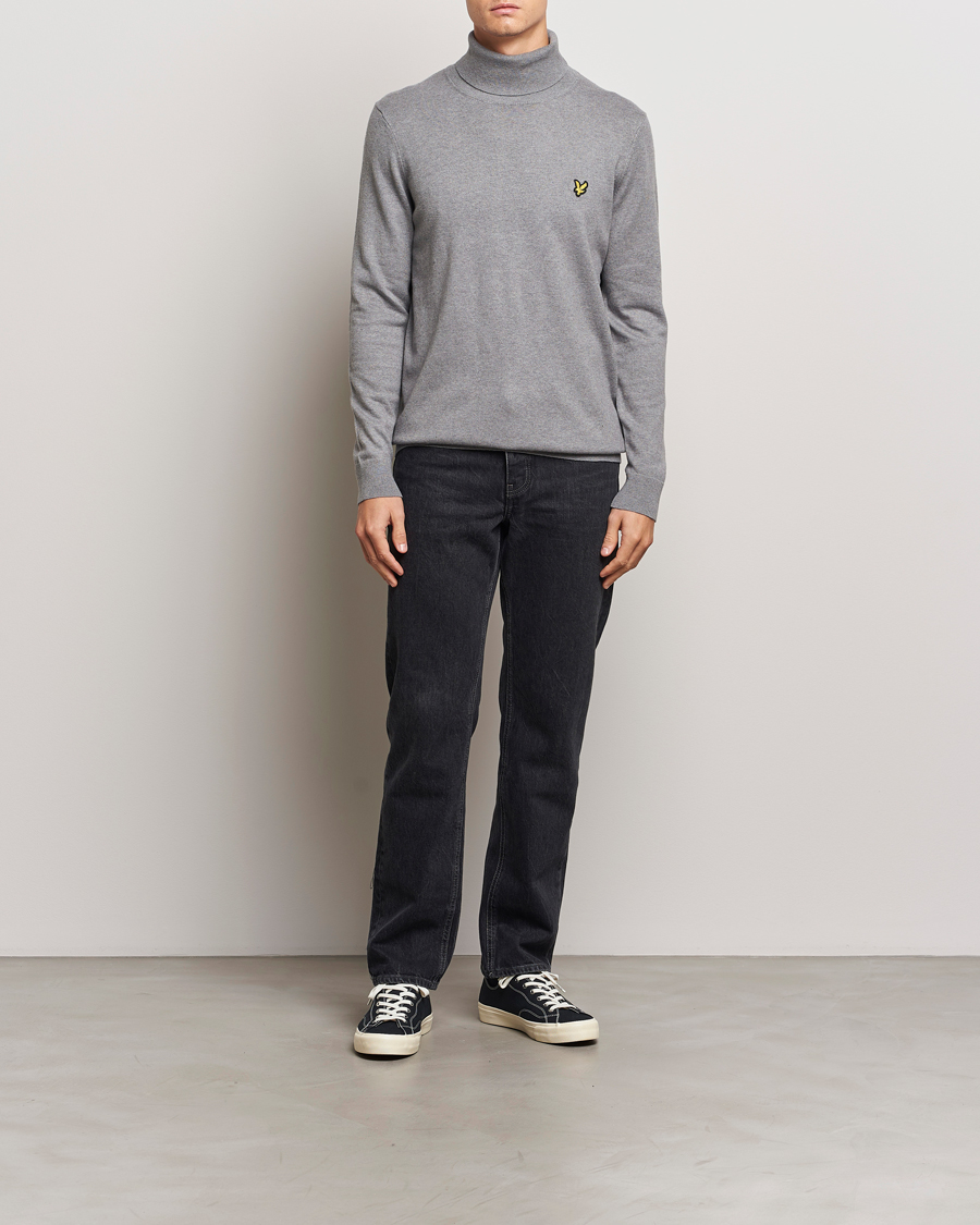 Homme | Pulls Et Tricots | Lyle & Scott | Cotton/Merino Turtleneck Mid Grey Marl