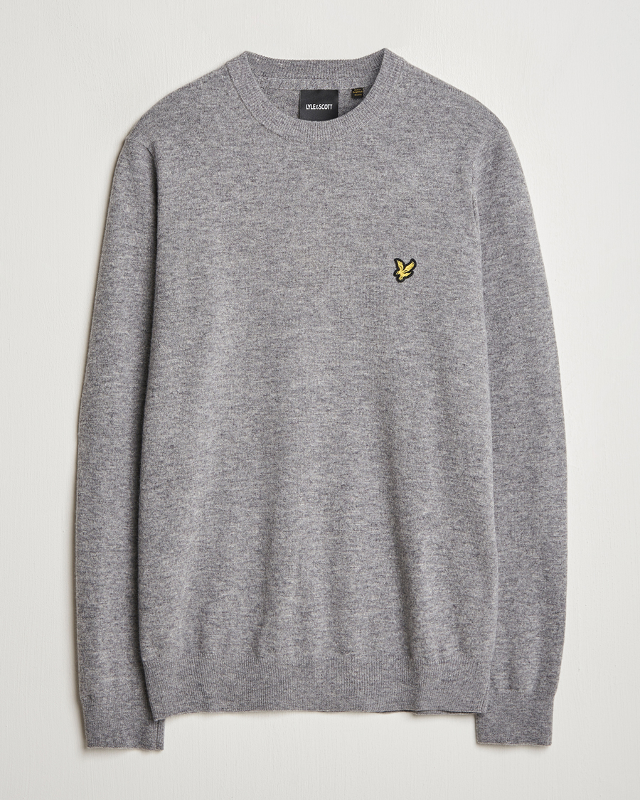 Homme | Pulls Et Tricots | Lyle & Scott | Lambswool Crew Neck Pullover Mid Grey Marl