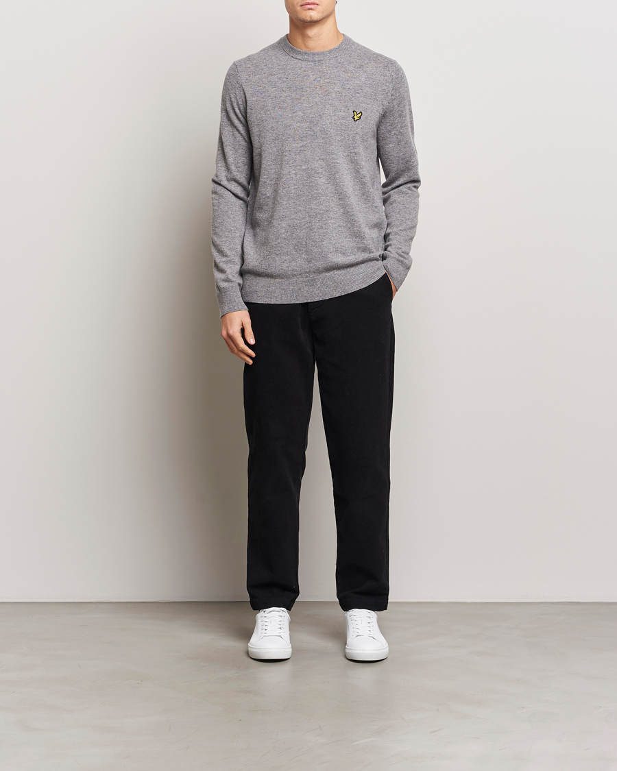 Homme | Pulls Et Tricots | Lyle & Scott | Lambswool Crew Neck Pullover Mid Grey Marl