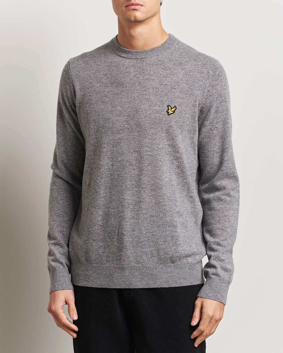 Homme | Pulls Et Tricots | Lyle & Scott | Lambswool Crew Neck Pullover Mid Grey Marl