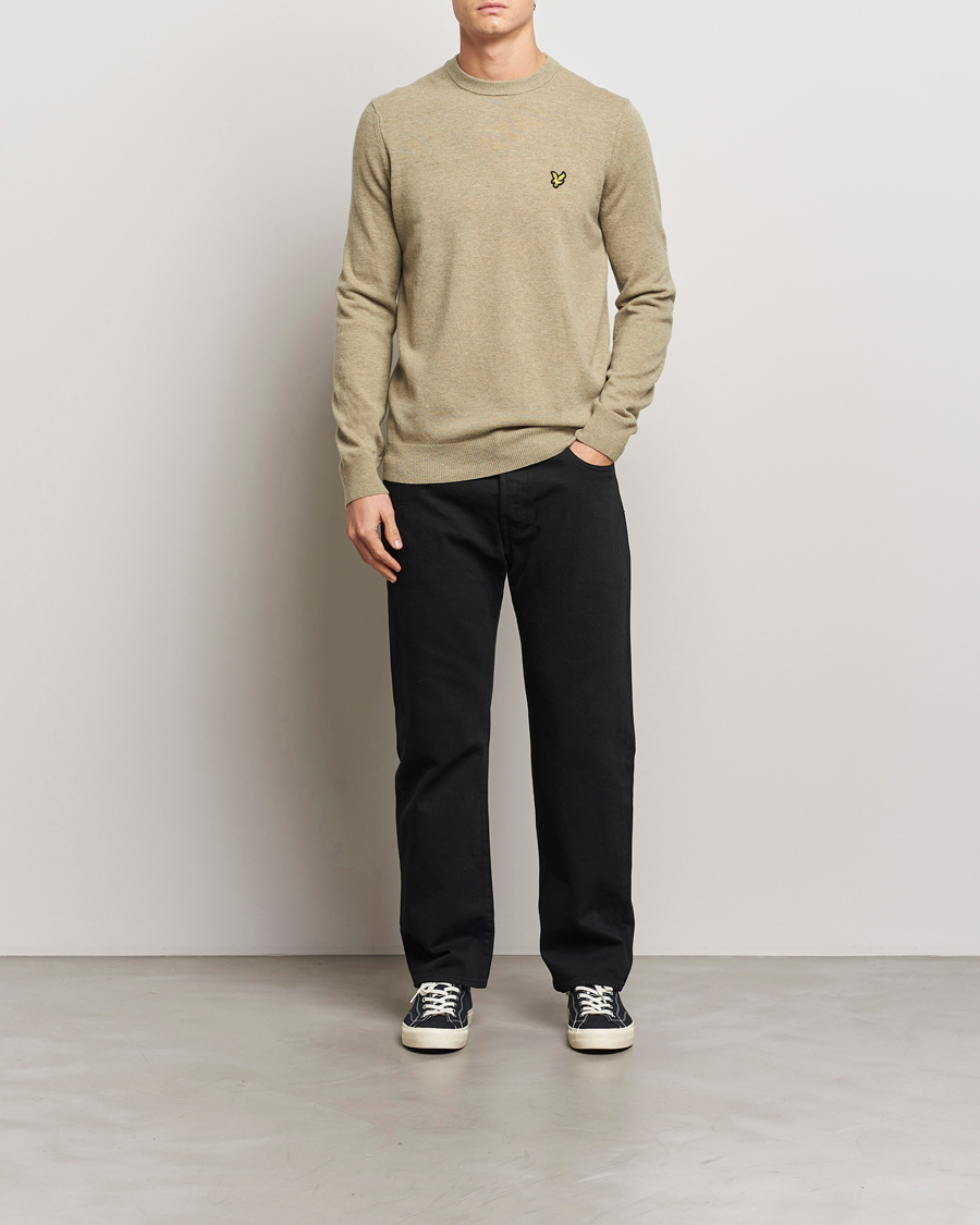 Homme | Pulls Et Tricots | Lyle & Scott | Lambswool Crew Neck Pullover Sage Uniform Marl
