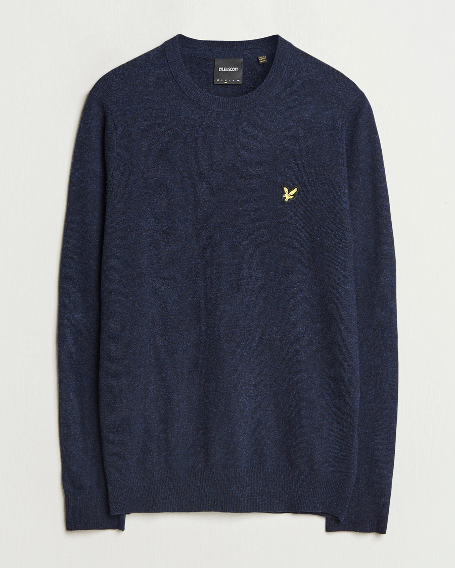 Homme | Pulls Et Tricots | Lyle & Scott | Lambswool Crew Neck Pullover Dark Navy Marl
