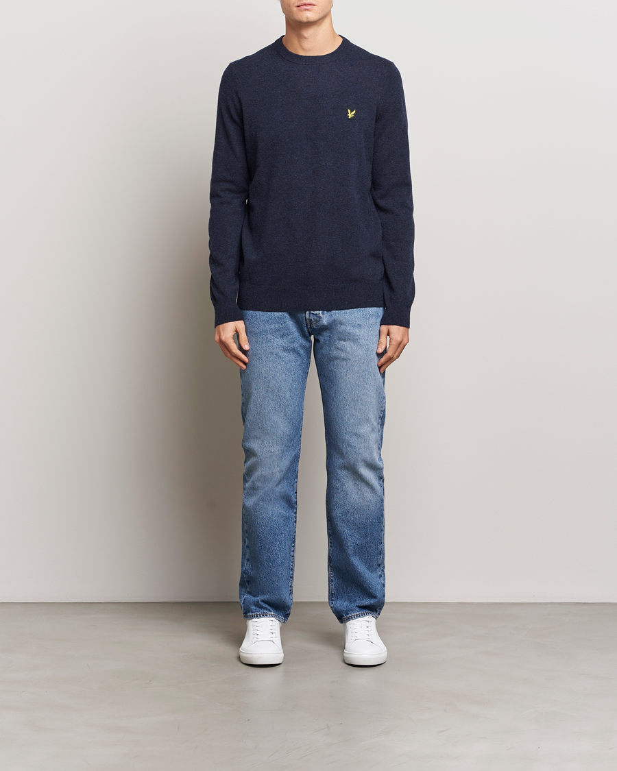 Homme | Pulls Et Tricots | Lyle & Scott | Lambswool Crew Neck Pullover Dark Navy Marl