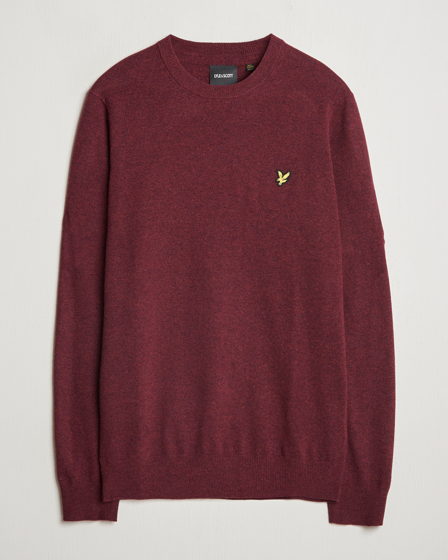 Homme | Pulls Et Tricots | Lyle & Scott | Lambswool Crew Neck Pullover Burgundy Marl