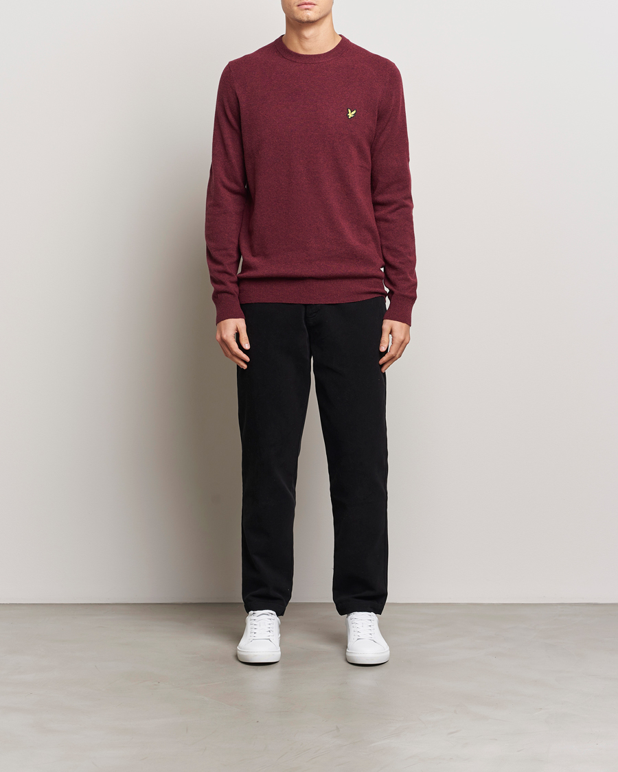 Homme | Pulls Et Tricots | Lyle & Scott | Lambswool Crew Neck Pullover Burgundy Marl