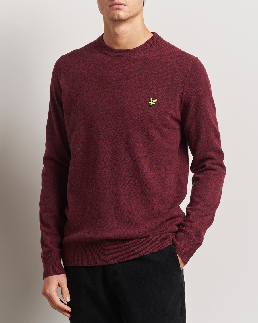 Homme | Pulls Et Tricots | Lyle & Scott | Lambswool Crew Neck Pullover Burgundy Marl