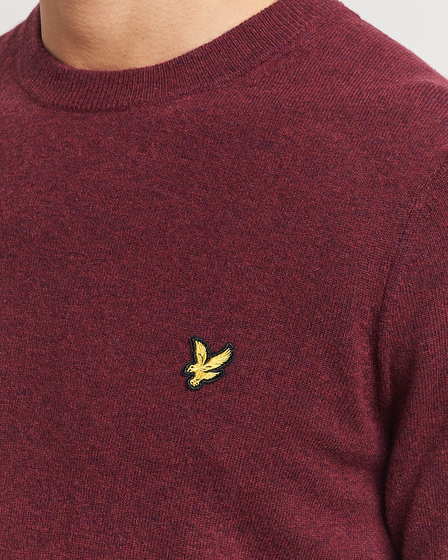 Homme | Pulls Et Tricots | Lyle & Scott | Lambswool Crew Neck Pullover Burgundy Marl