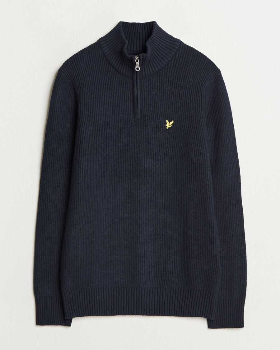 Homme | Pulls Et Tricots | Lyle & Scott | Shaker Stitch Half Zip Dark Navy
