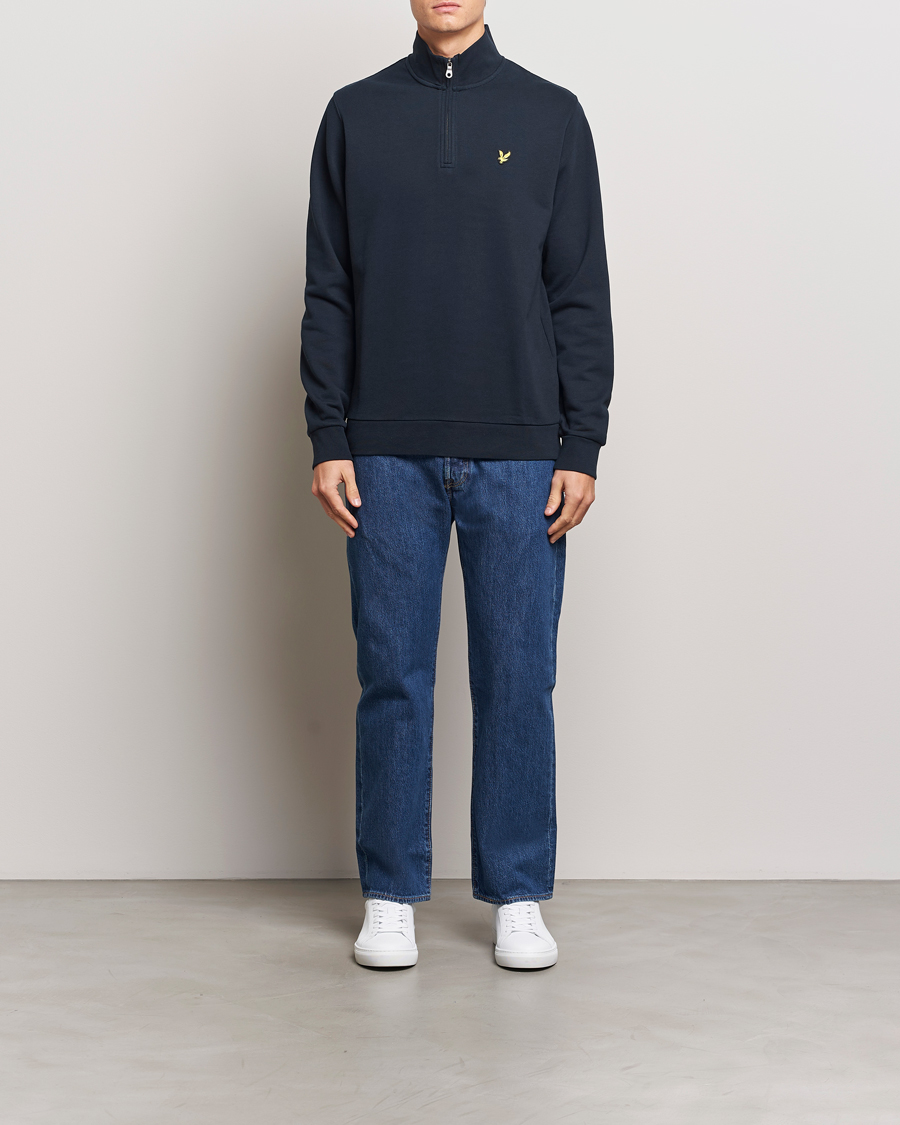 Homme | Pulls Et Tricots | Lyle & Scott | Loopback Half Zip Sweater Dark Navy