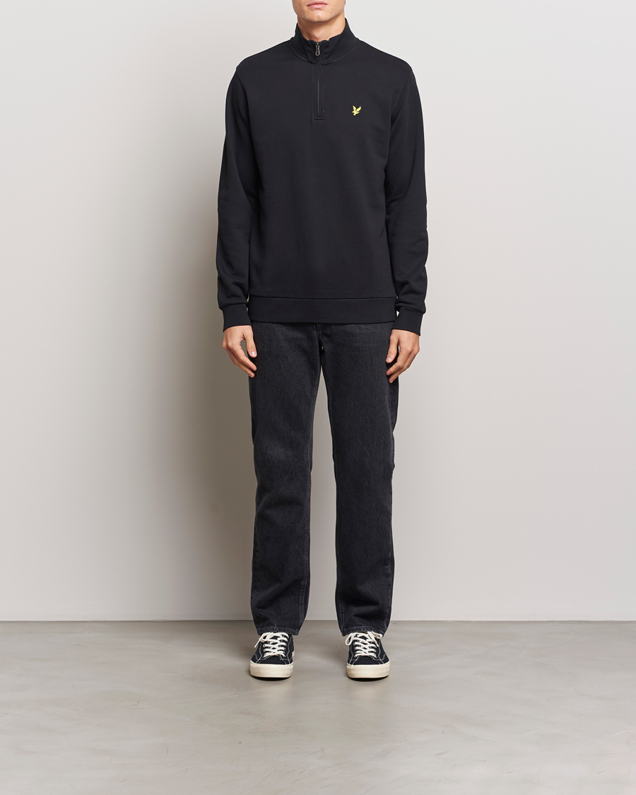 Homme | Pulls Et Tricots | Lyle & Scott | Loopback Half Zip Sweater Jet Black