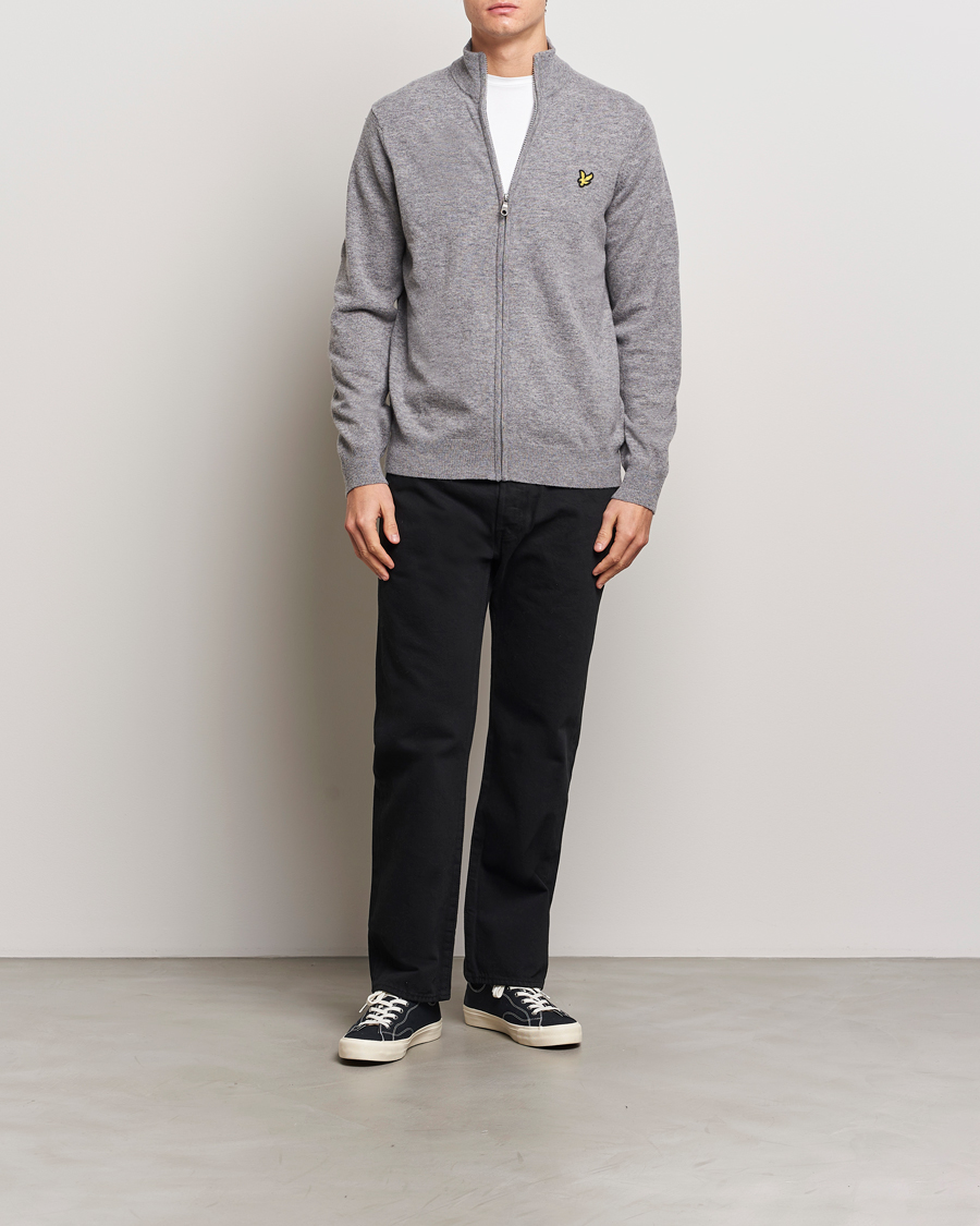 Homme | Pulls Et Tricots | Lyle & Scott | Lambswool Full Zip Mid Grey Marl