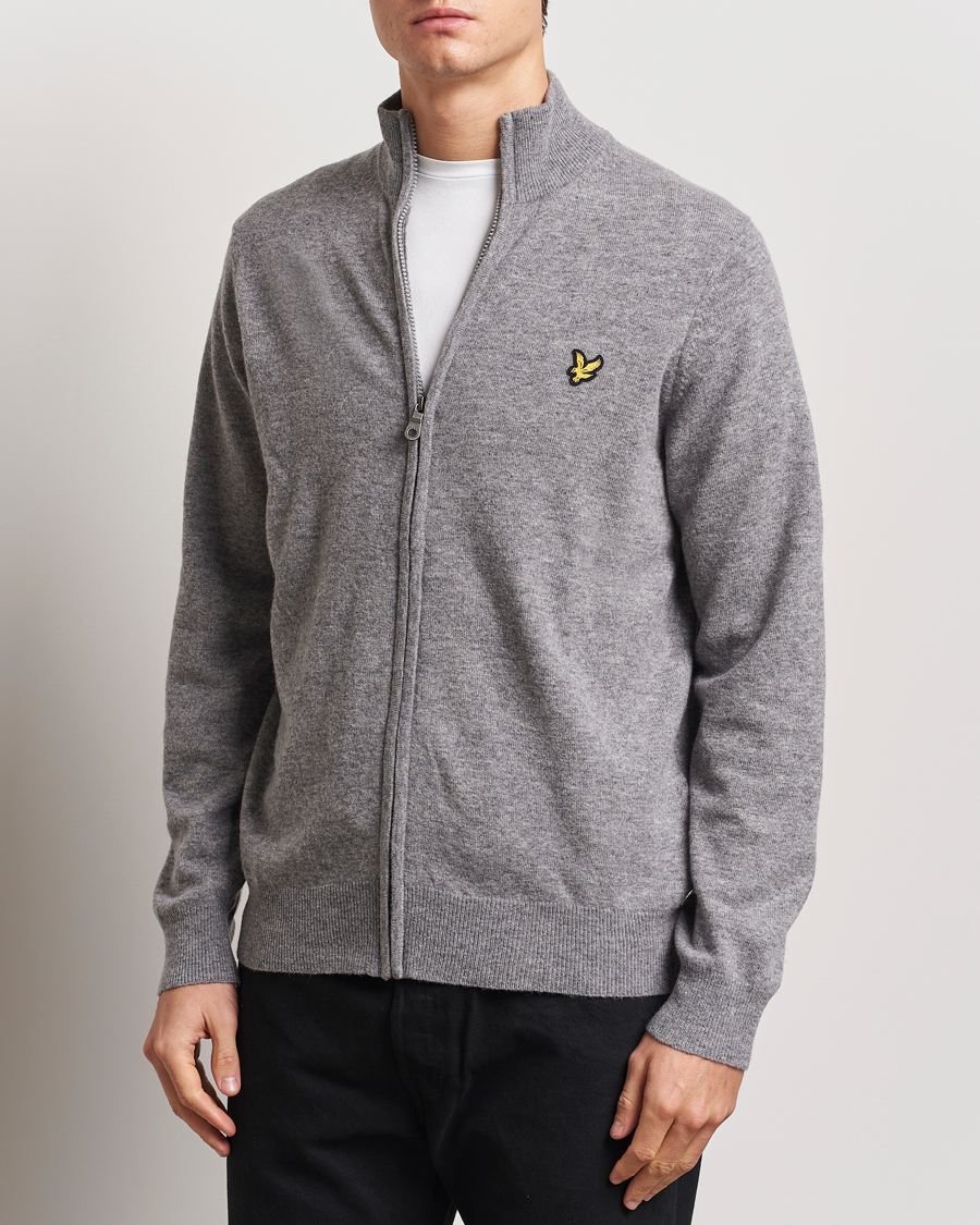 Homme | Pulls Et Tricots | Lyle & Scott | Lambswool Full Zip Mid Grey Marl