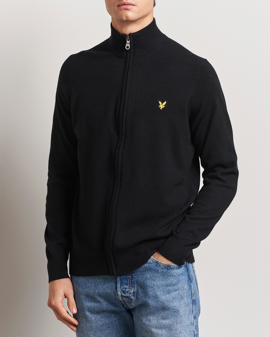 Homme | Pulls Et Tricots | Lyle & Scott | Lambswool Full Zip Jet Black Marl
