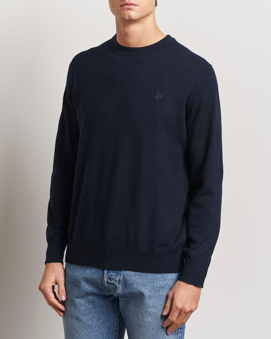 Homme | Pulls Et Tricots | Lyle & Scott | Tonal Eagle Lambswool Crew Neck Dark Navy