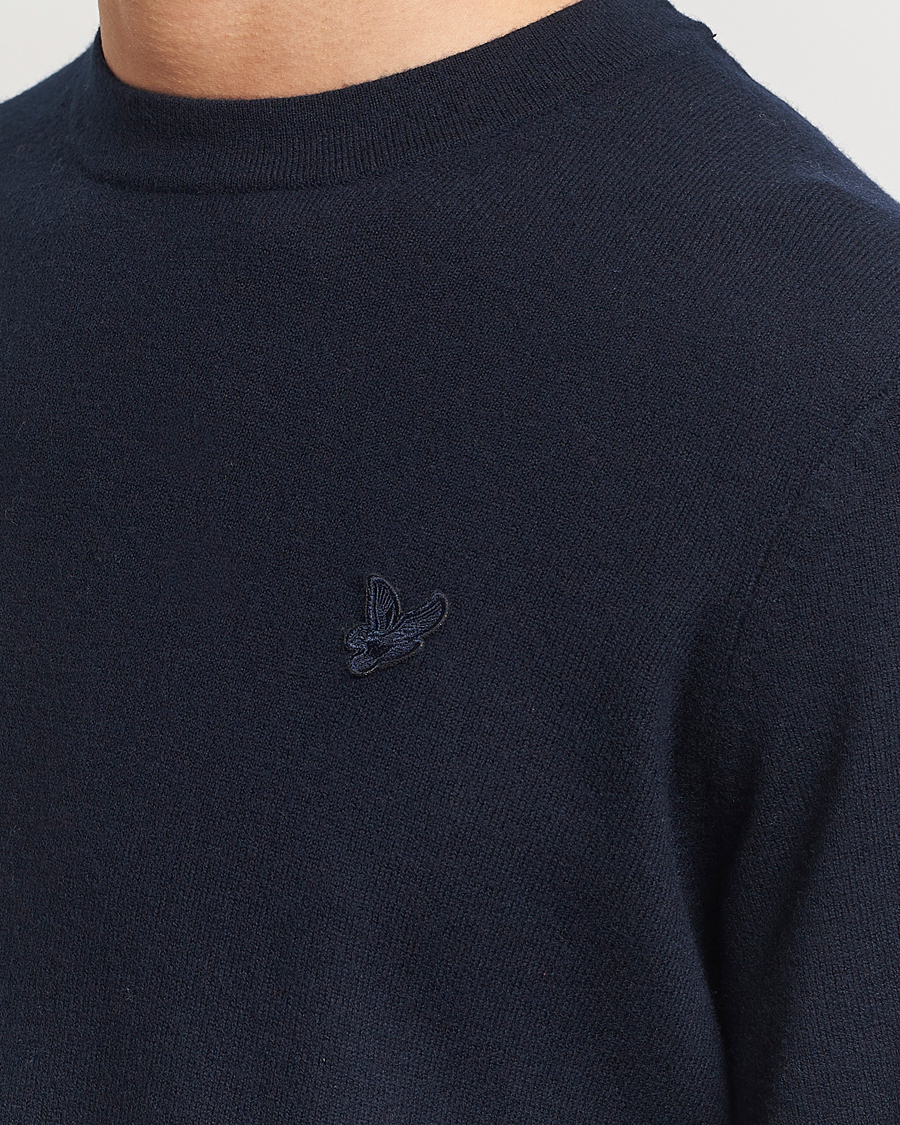 Homme | Pulls Et Tricots | Lyle & Scott | Tonal Eagle Lambswool Crew Neck Dark Navy