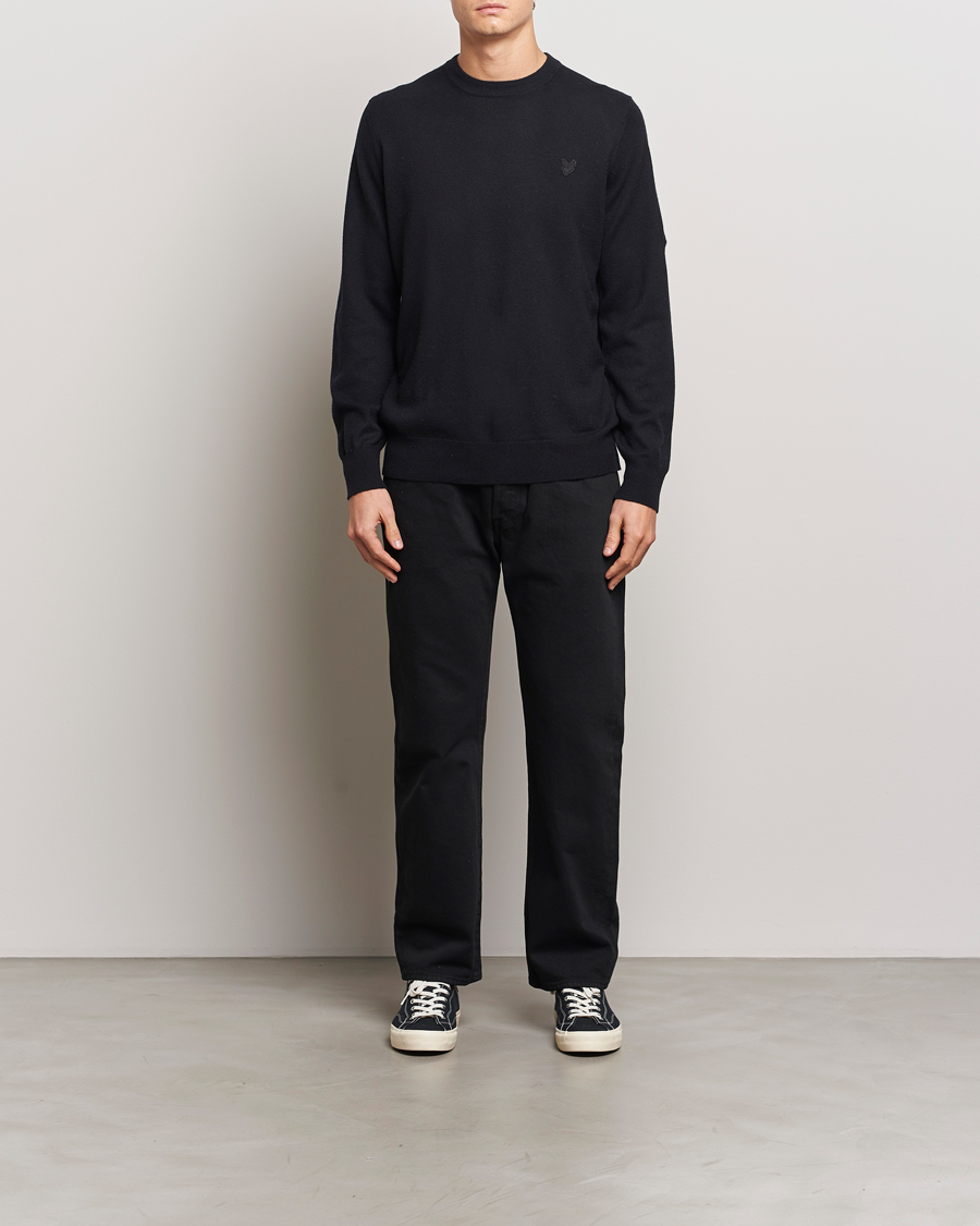 Homme | Pulls Et Tricots | Lyle & Scott | Tonal Eagle Lambswool Crew Neck Jet Black