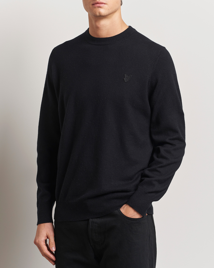 Homme | Pulls Et Tricots | Lyle & Scott | Tonal Eagle Lambswool Crew Neck Jet Black