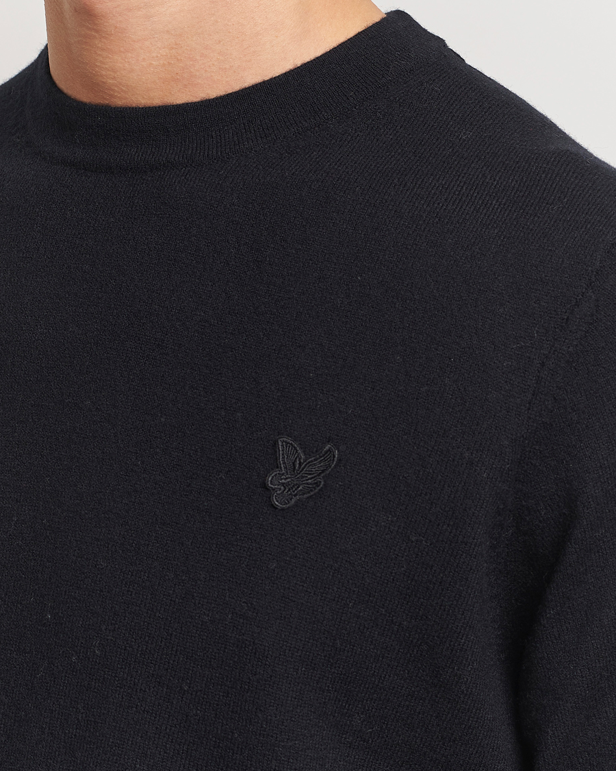 Homme | Pulls Et Tricots | Lyle & Scott | Tonal Eagle Lambswool Crew Neck Jet Black