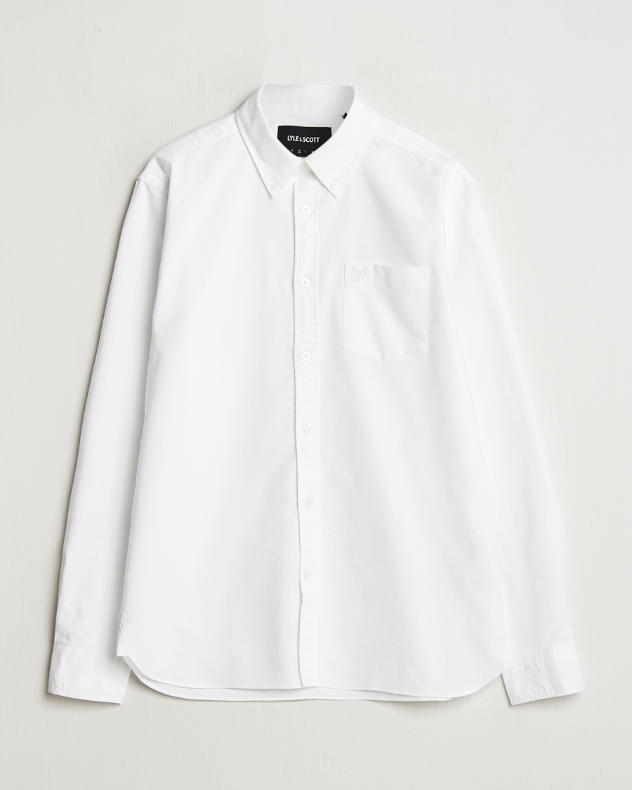 Homme | Chemises | Lyle & Scott | Tonal Eagle Plain Oxford Shirt White