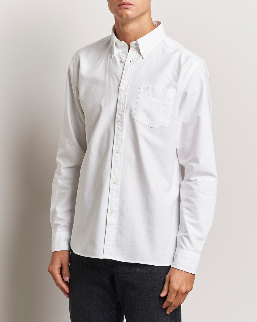 Homme | Chemises | Lyle & Scott | Tonal Eagle Plain Oxford Shirt White