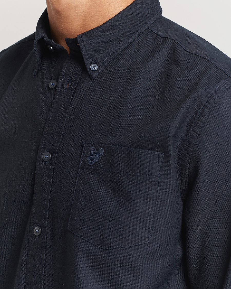 Homme | Chemises | Lyle & Scott | Tonal Eagle Plain Oxford Shirt Dark Navy