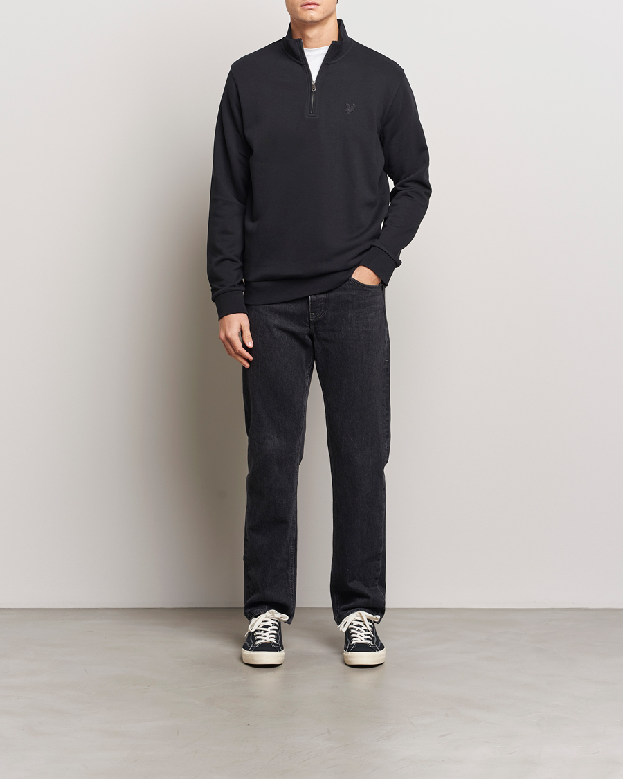 Homme | Pulls Et Tricots | Lyle & Scott | Tonal Eagle Half Zip Sweater Jet Black