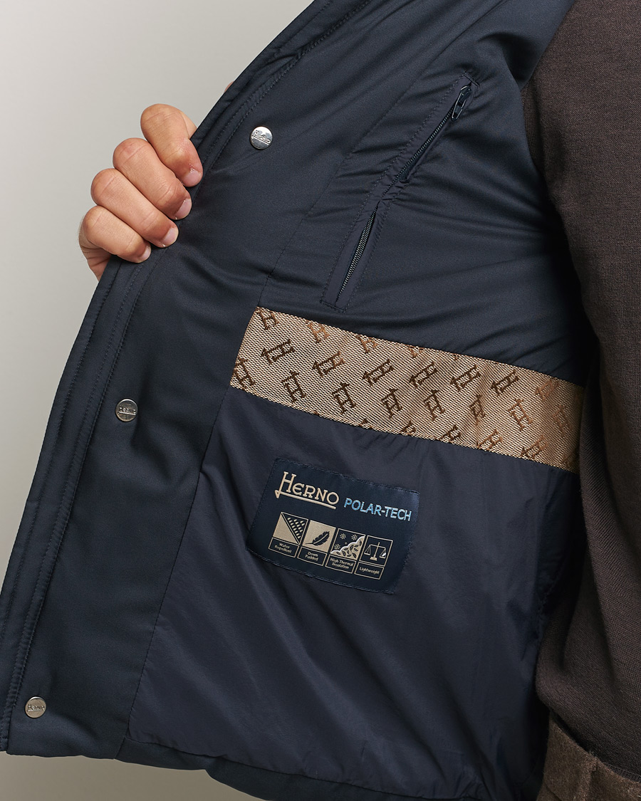 Homme | Manteaux Et Vestes | Herno | Faux Fur Down Jacket Navy