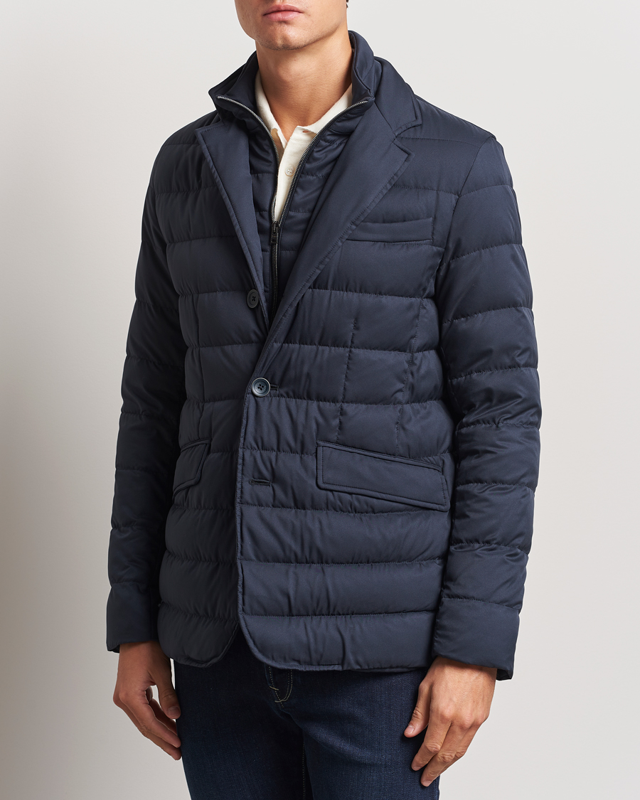Homme | Manteaux Et Vestes | Herno | Nylon Down Blazer Navy