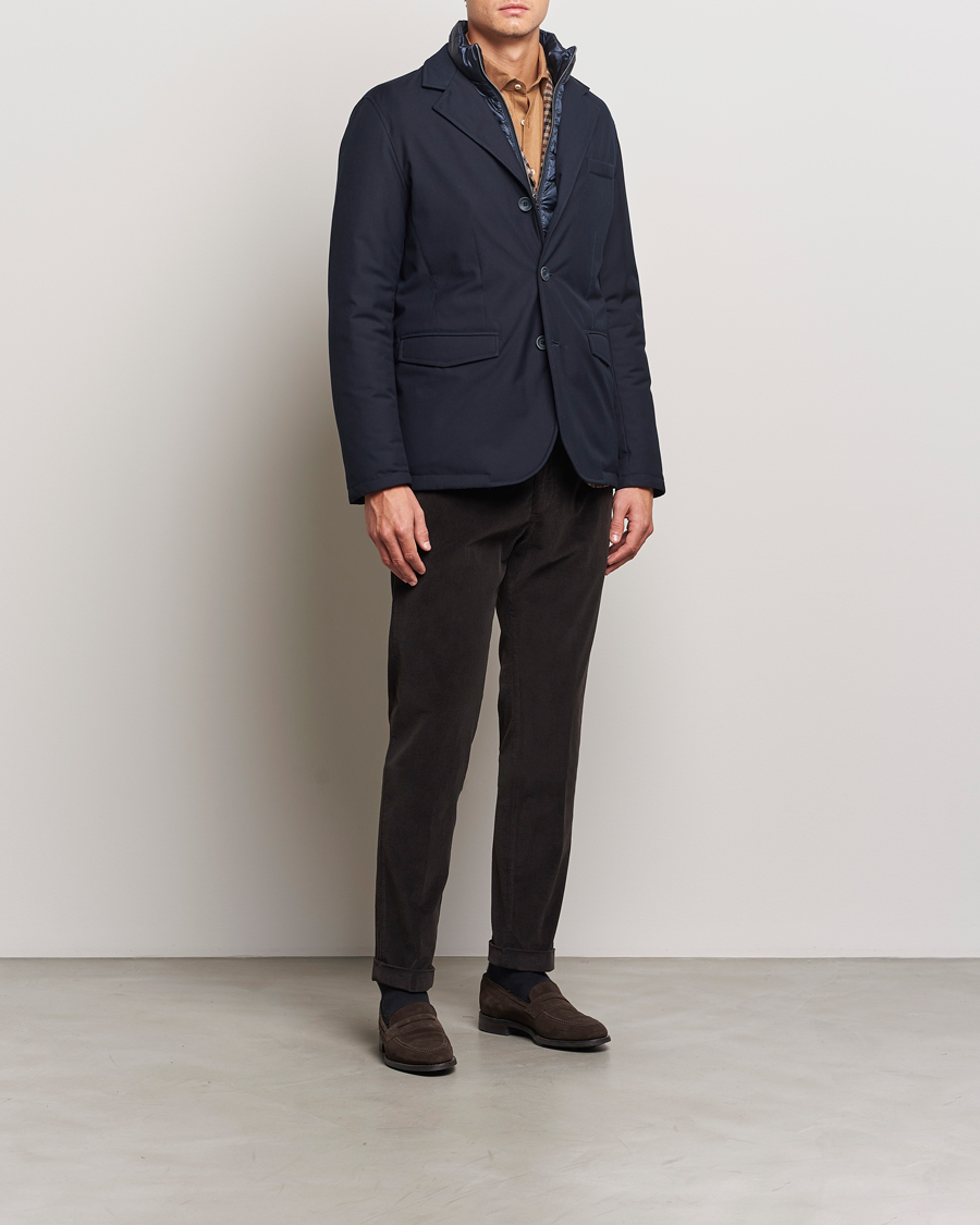 Homme | Manteaux Et Vestes | Herno | Water Repellent Down Blazer Navy
