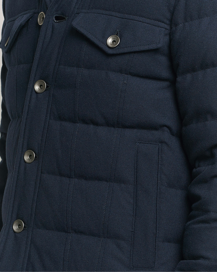 Homme | Manteaux Et Vestes | Herno | Cashmere Down Biker Jacket Navy