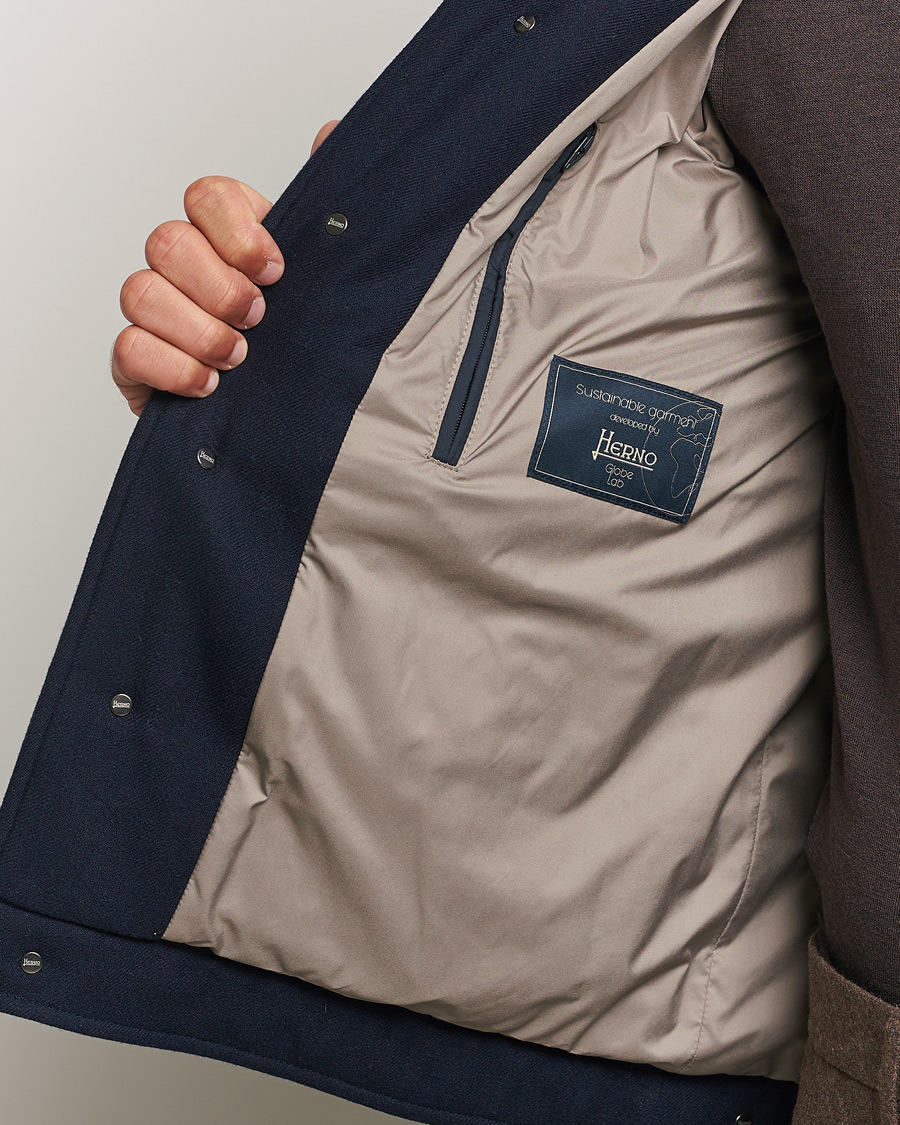 Homme | Manteaux Et Vestes | Herno | Cashmere Down Biker Jacket Navy