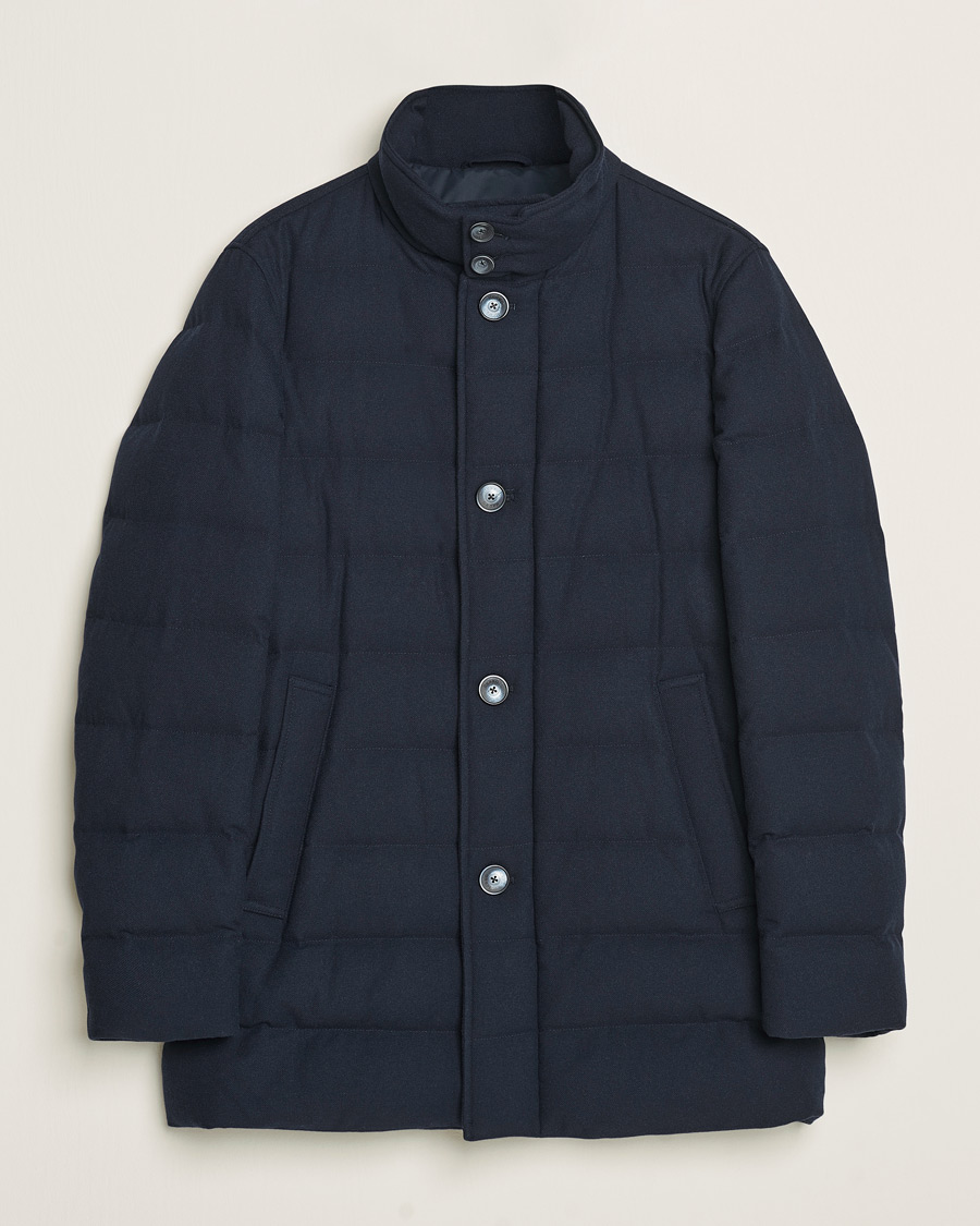 Homme | Manteaux Et Vestes | Herno | Cashmere Flannel Down Coat Navy