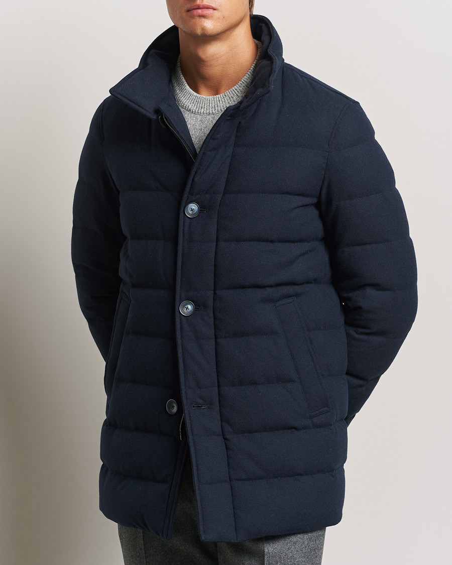 Homme | Manteaux Et Vestes | Herno | Cashmere Flannel Down Coat Navy