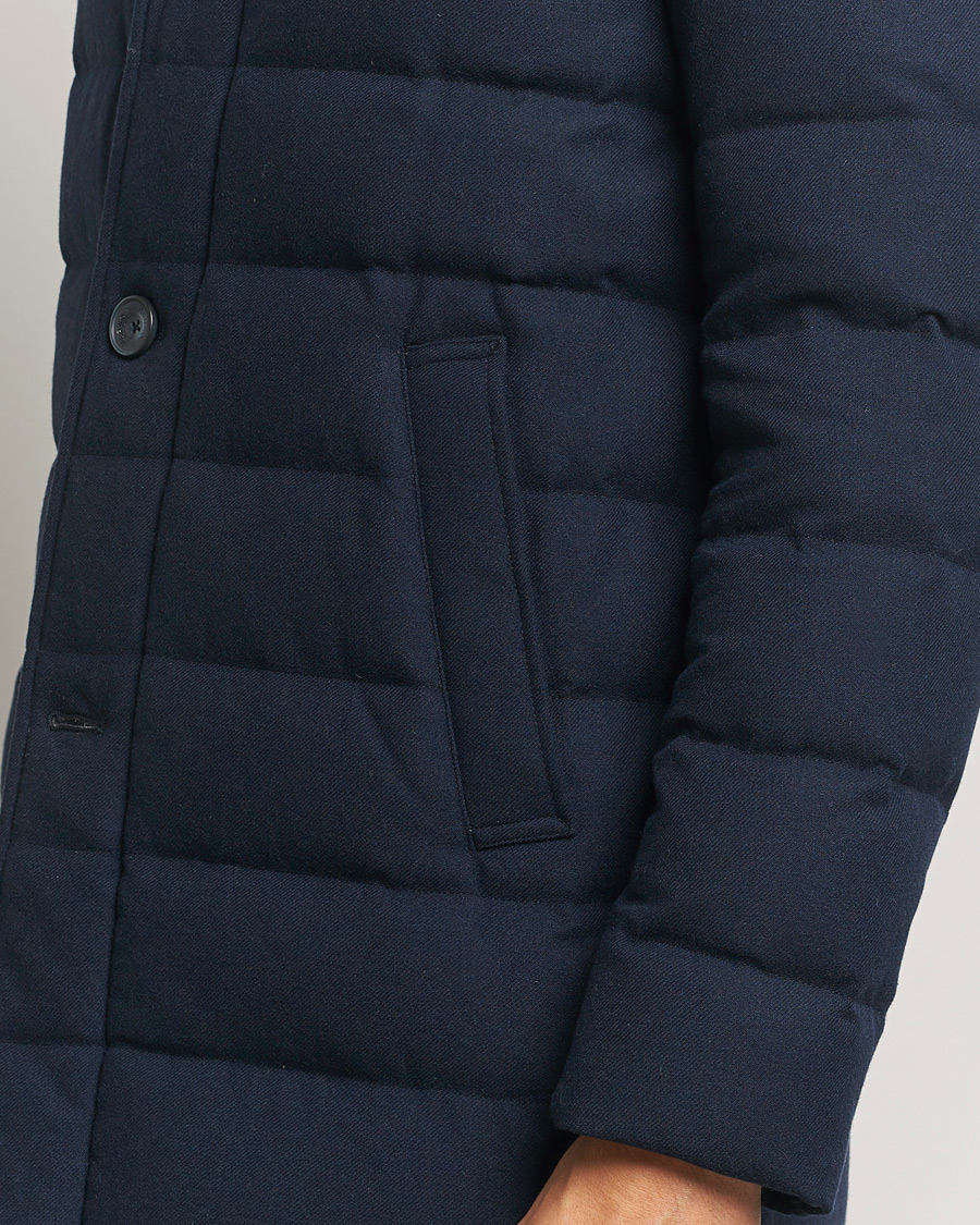 Homme | Manteaux Et Vestes | Herno | Cashmere Flannel Down Coat Navy