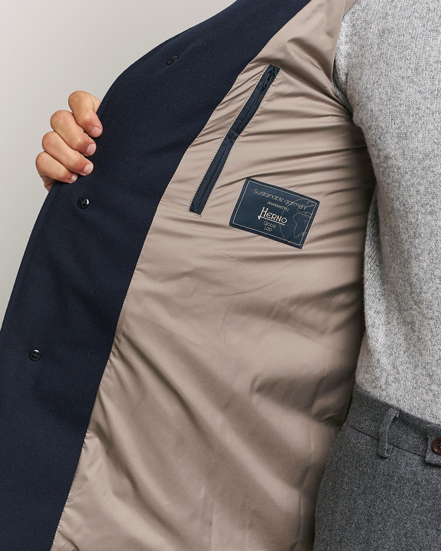 Homme | Manteaux Et Vestes | Herno | Cashmere Flannel Down Coat Navy