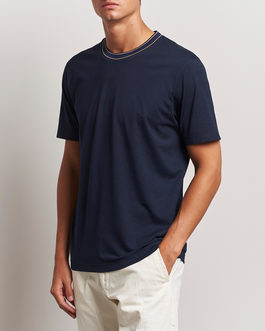 Homme | T-shirts | Orlebar Brown | OB Standard Ribbon Tipping T-Shirt Night Iris