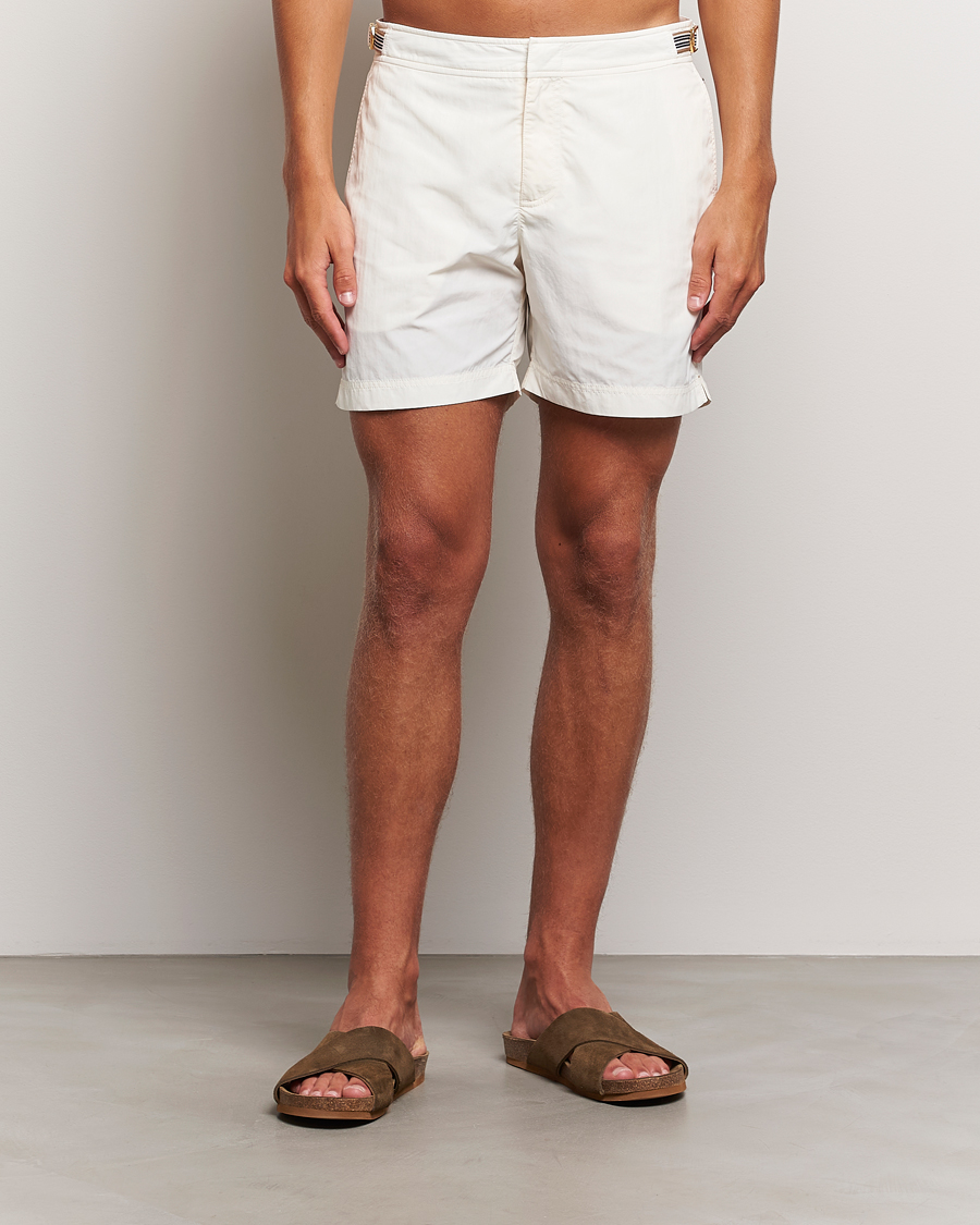Homme | Maillots De Bain | Orlebar Brown | Bulldog Ribbon Tape Trim Swimshorts White Sand