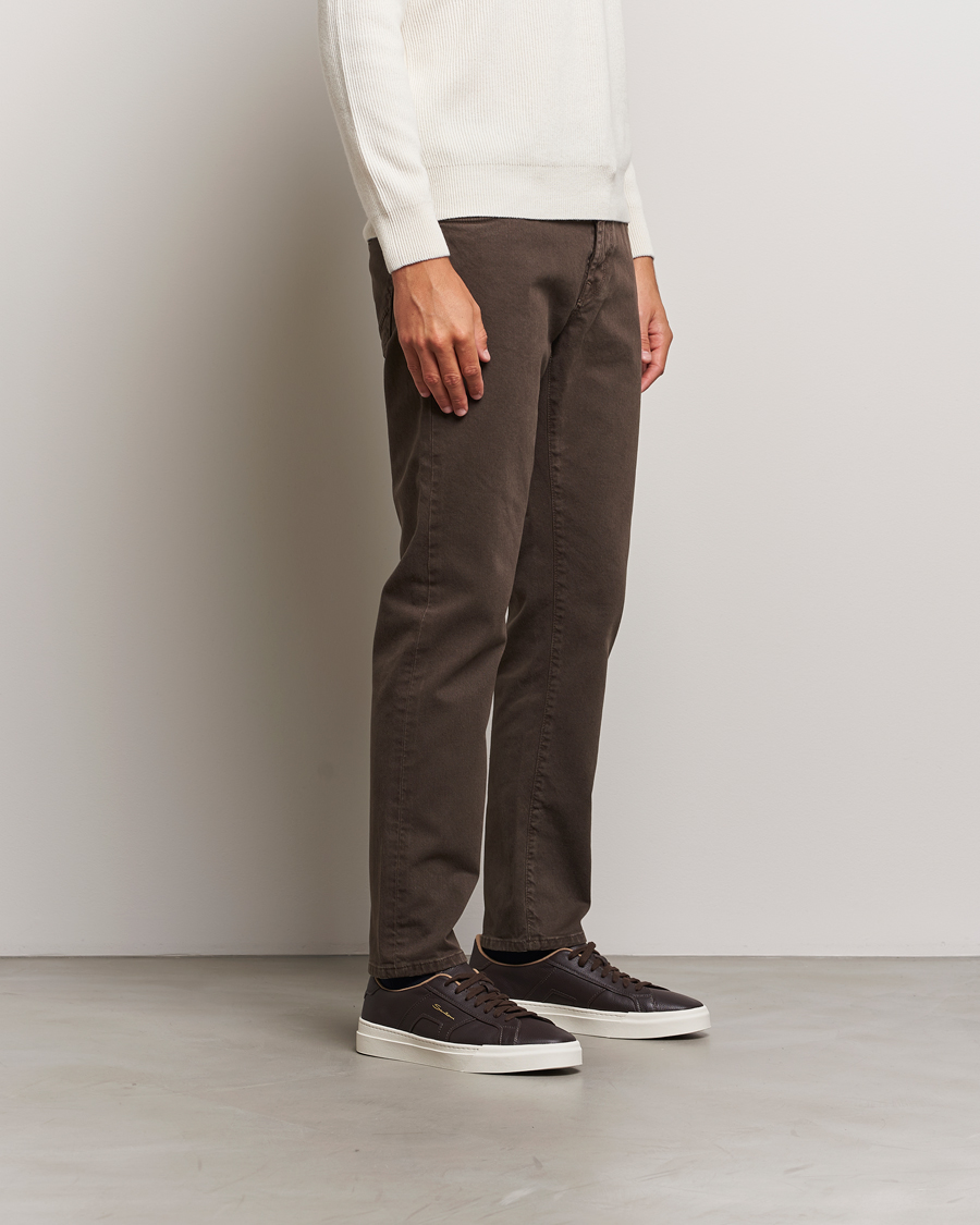 Homme | Santoni Double Buckle Sneakers Dark Brown Grain | Santoni | Double Buckle Sneakers Dark Brown Grain