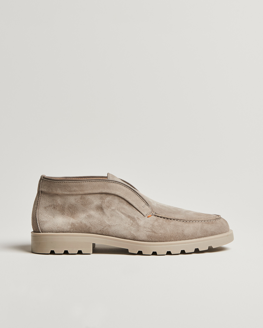 Homme | Santoni Open Chukka Boot Taupe Suede | Santoni | Open Chukka Boot Taupe Suede