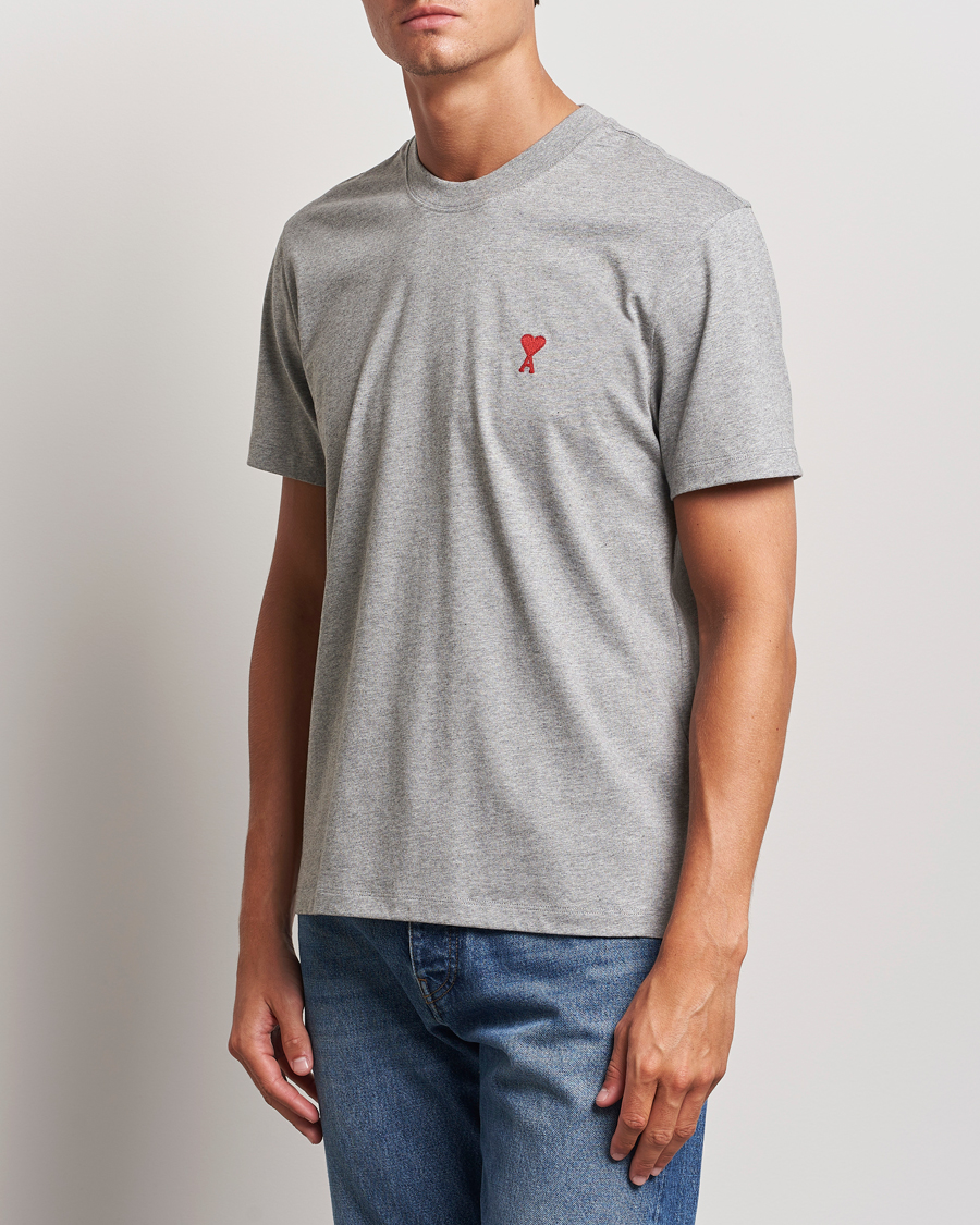 Homme | T-shirts | AMI | Heart Logo T-Shirt Heather Grey