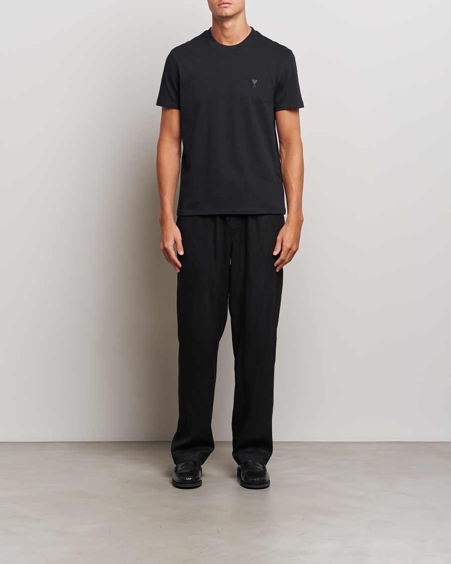 Homme | T-shirts | AMI | Tonal Heart Logo T-Shirt Black