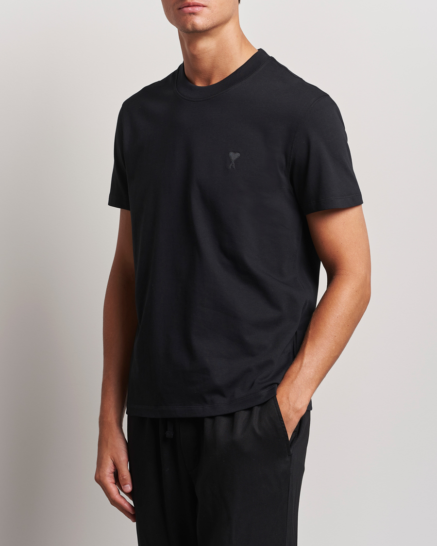 Homme | T-shirts | AMI | Tonal Heart Logo T-Shirt Black