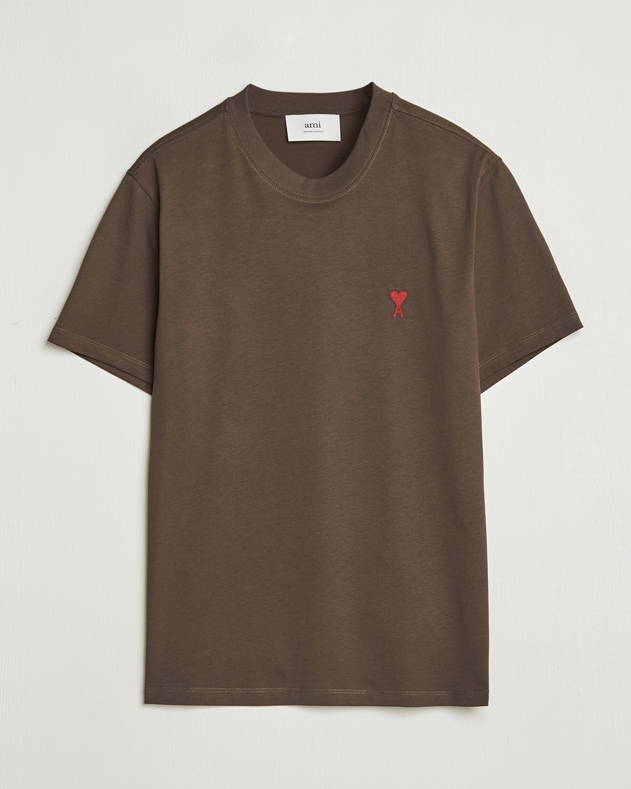 Homme | T-shirts | AMI | Heart Logo T-Shirt Dark Coffee